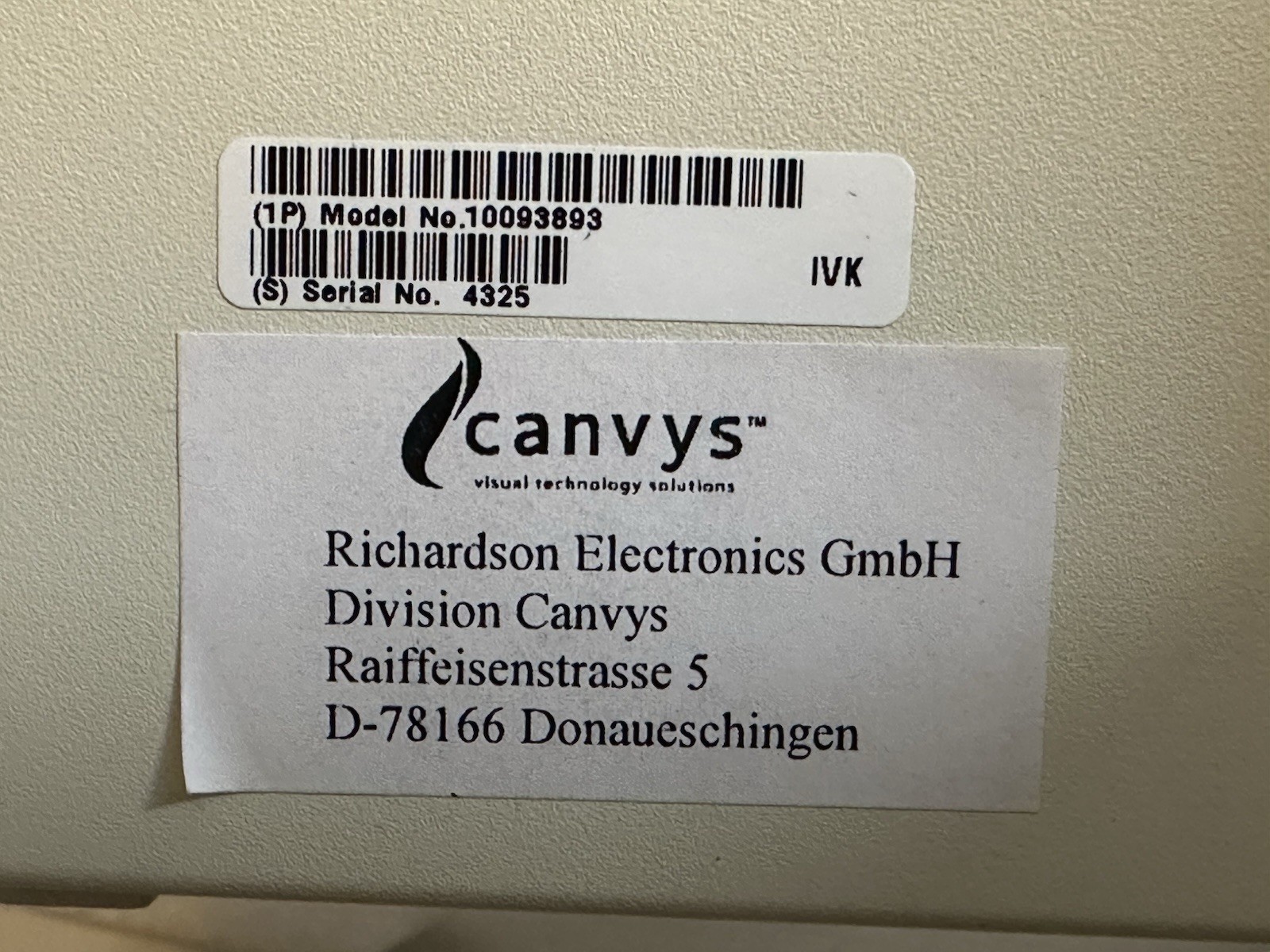 Siemens P/N 10093893 Canvys VT-150DAR3 15″ LCD Touchscreen Medical Monitor NEW