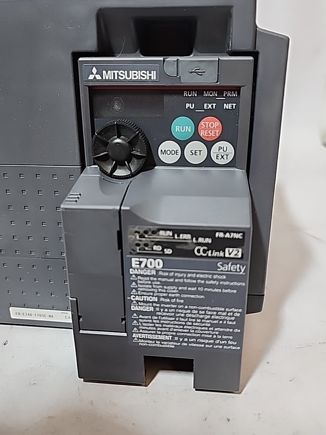 MITSUBISHI FR-E740-170SC-NA VFD INVERTER 10HP 480V FR-A7NC BUNDLE