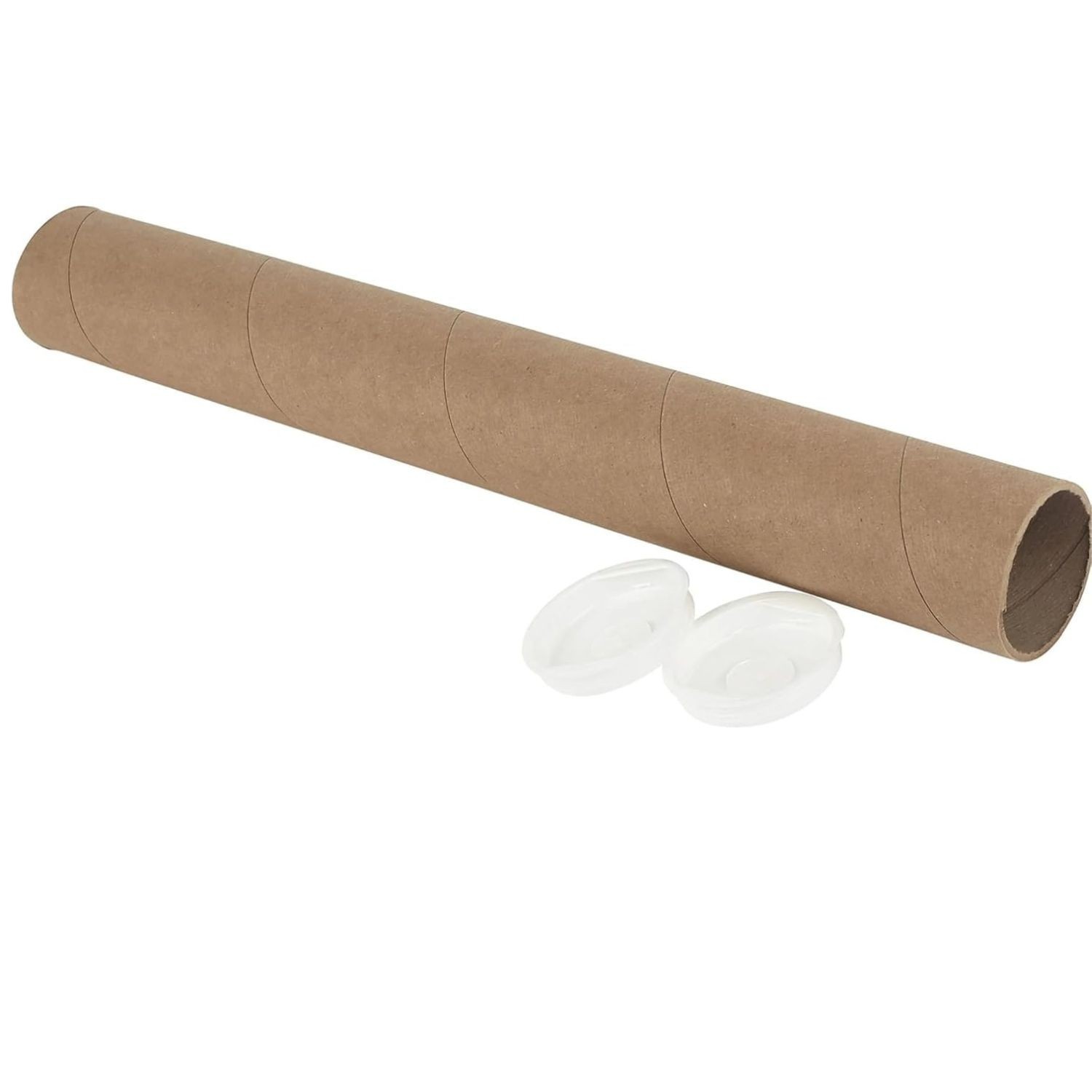MT Products Kraft Mailing & Shipping Tubes with End Caps 2 x 12 – Pack of 10