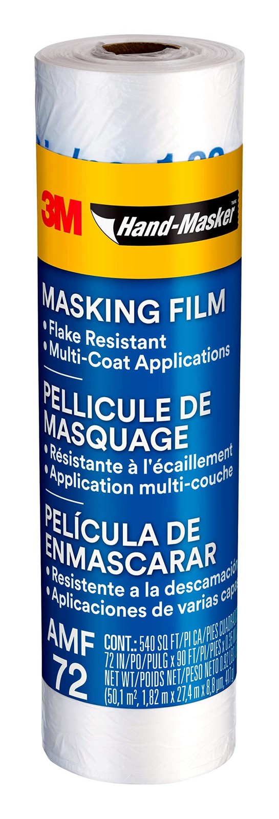 3M Hand Masker Advanced Masking Film, 72 in x 90 ft, Static Cling Keeps Film …