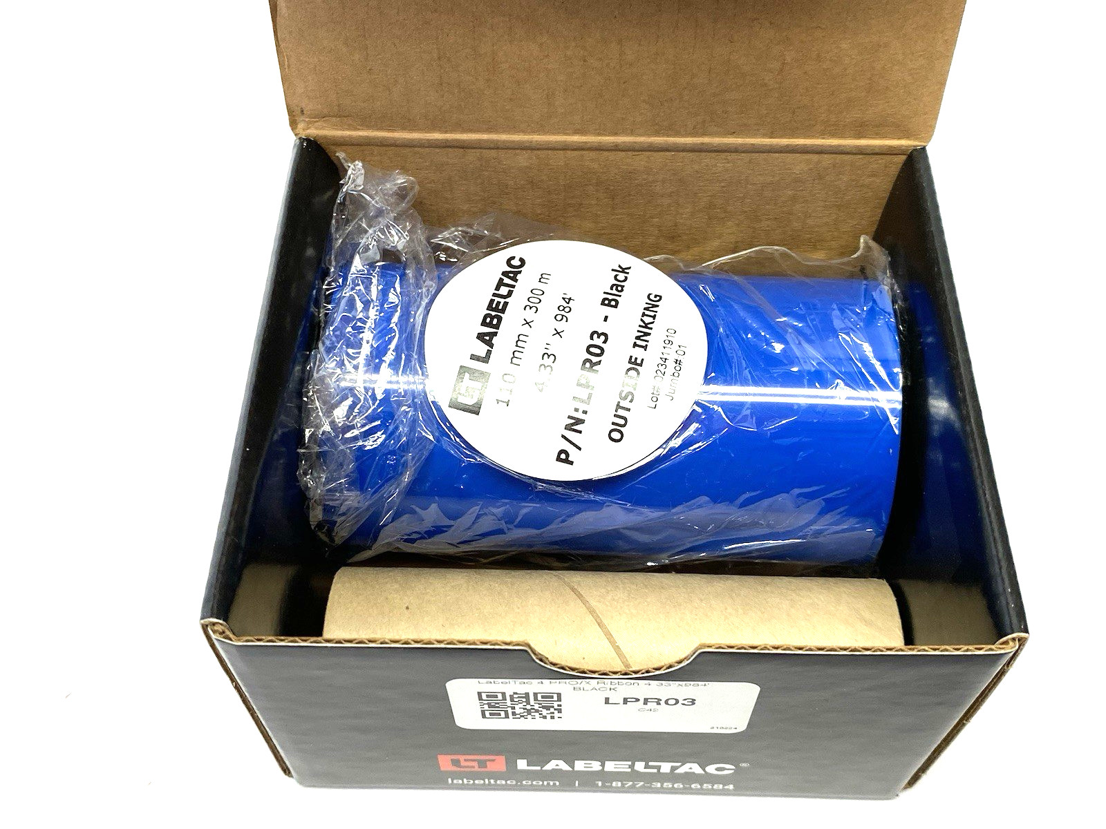 LabelTac LPR03 Pro Model Standard Print Ribbon, Black, 4.33″ x 984′ Roll