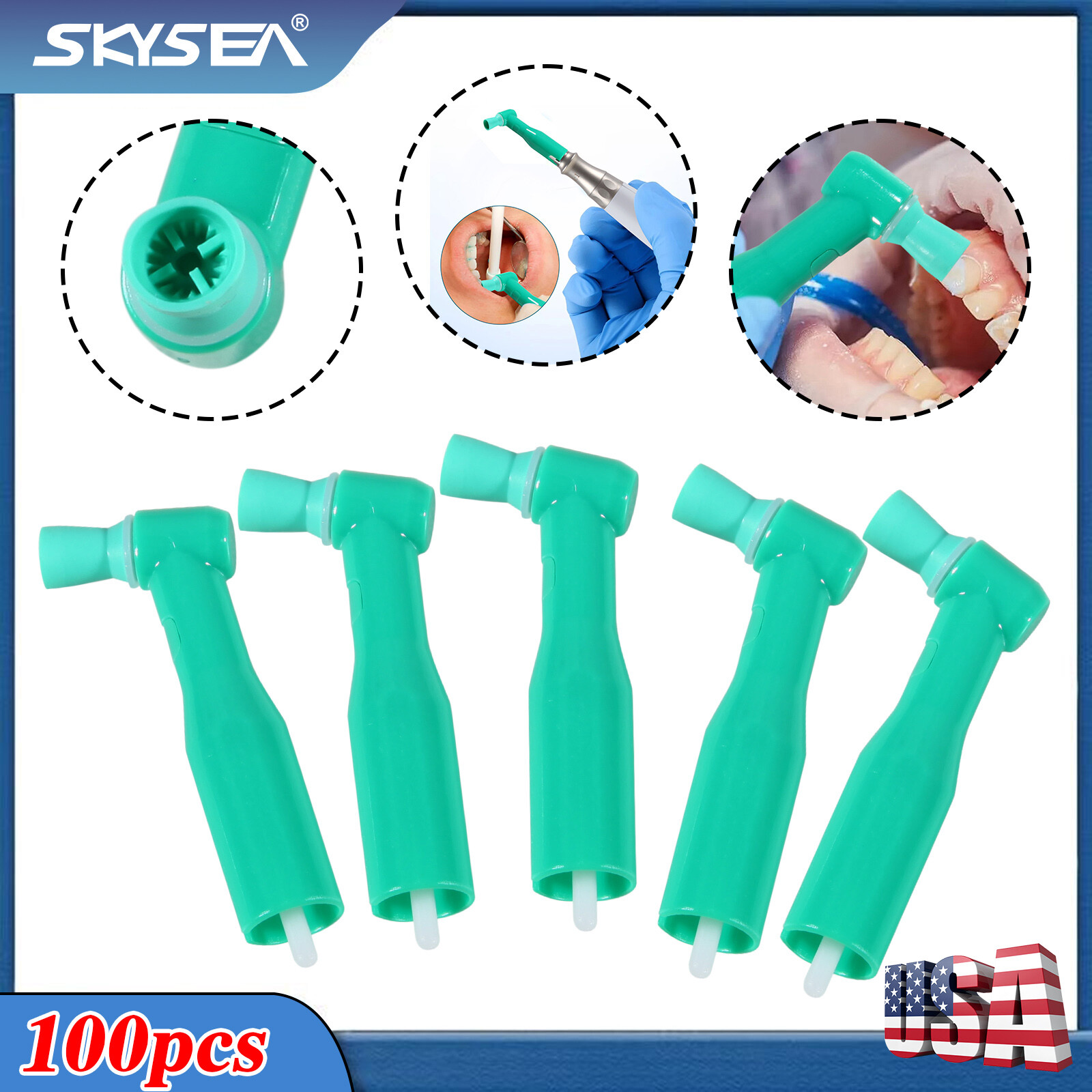 100/500Pcs Prophy Angles Soft Cups Top Quality Dental Disposable Prophy Angle US