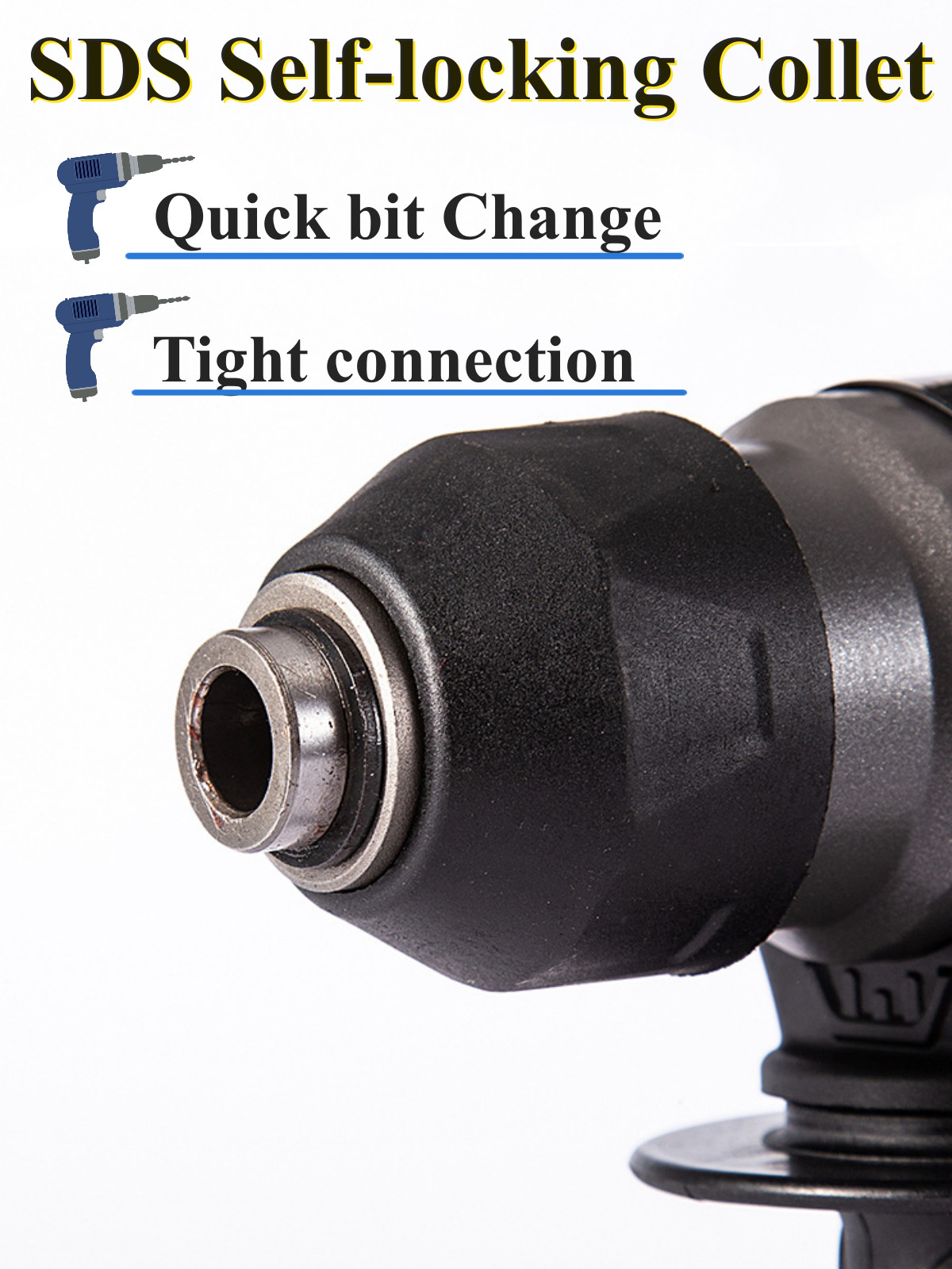 2 Mode SDS-Plus Rotary Hammer Drill 1400r/min Cordless Drill w/ 80cm Drill Bit