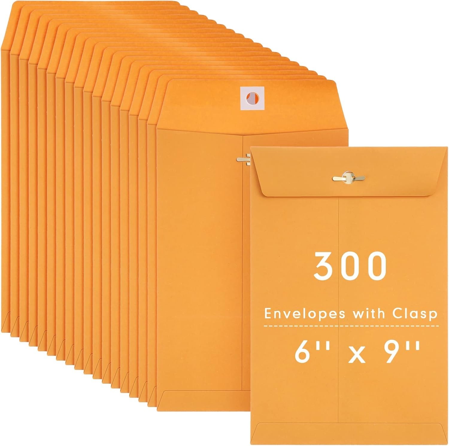 300 Pcs 6 X 9 Manilla Envelopes Clasp Kraft Catalog Envelope with Clasps Closure