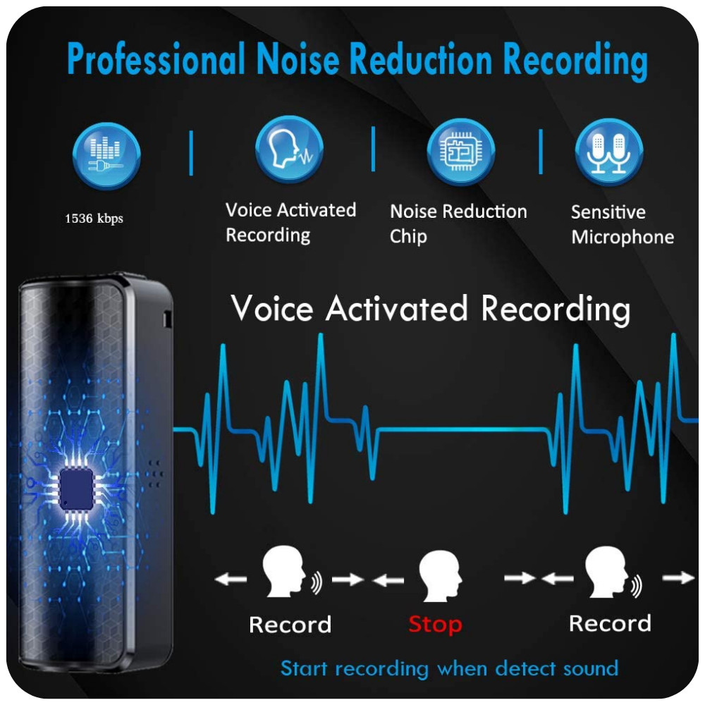 16GB/32GB Magnetic Mini Hidden Audio Recorder Device Spy Digital Voice Recording