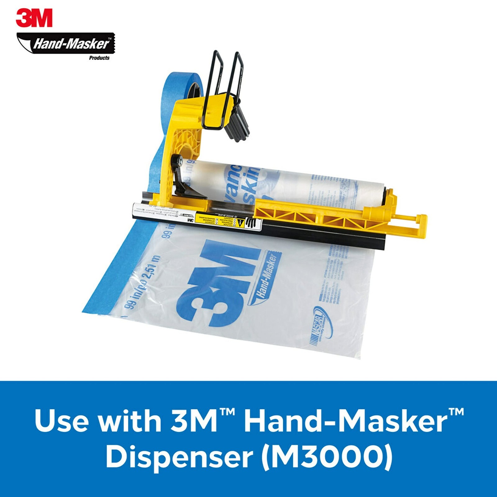 3M Hand Masker Advanced Masking Film, 72 in x 90 ft, Static Cling Keeps Film …