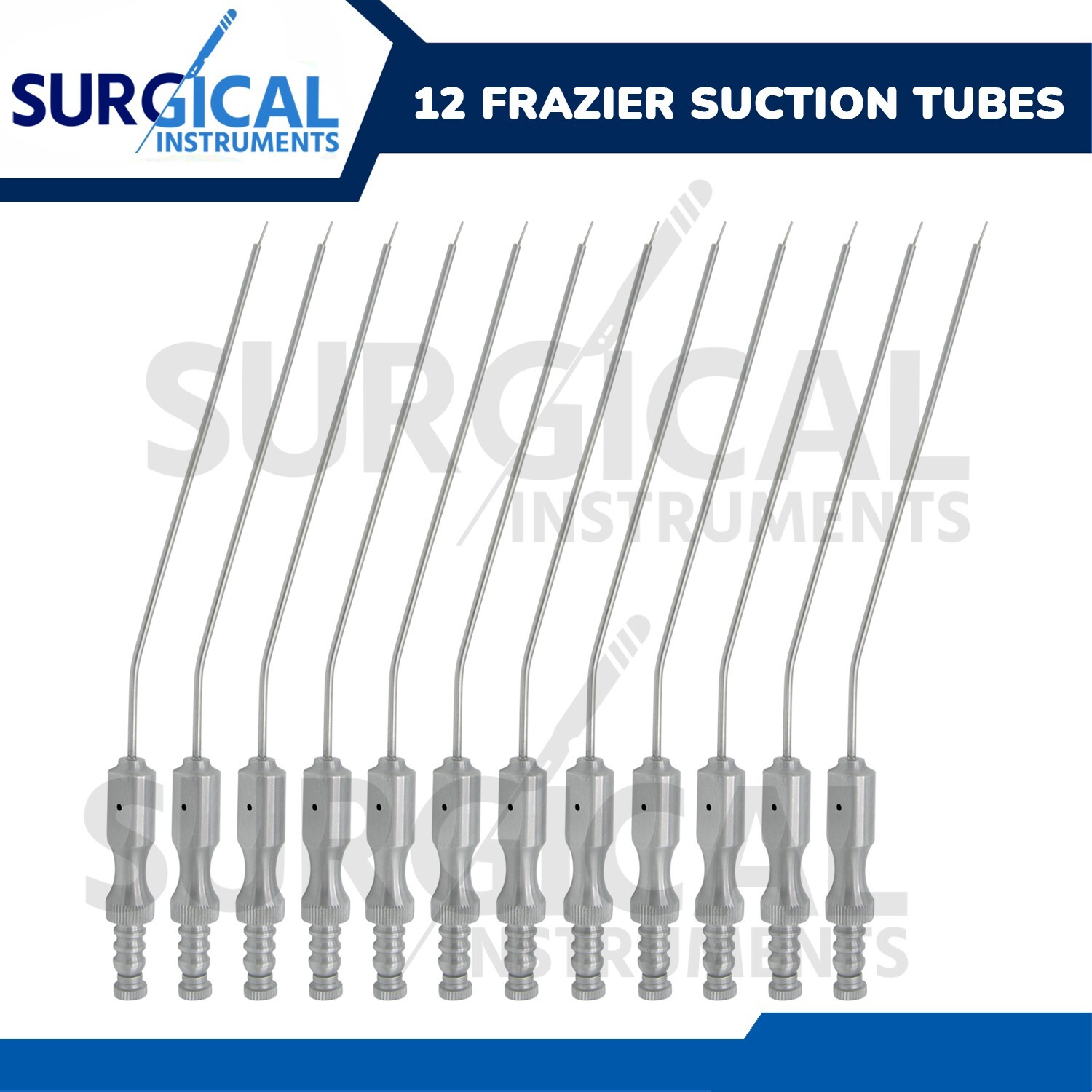 12 Pcs Frazier Suction Tubes Neuro Surgical Ear Dental Veterinary German Grade