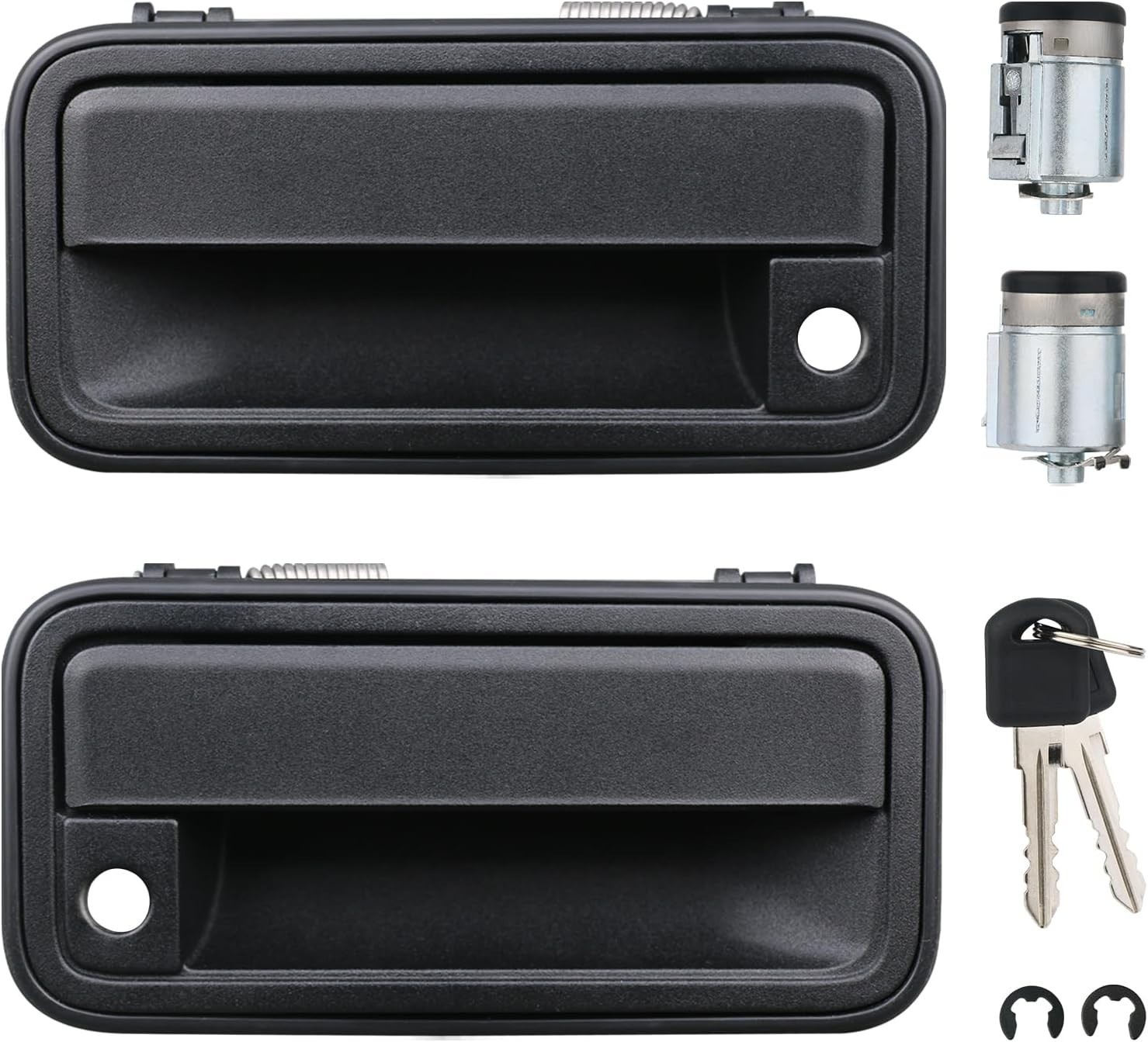 All Metal Exterior Door Handles W/Lock Cylinders & Keys Compatible with Chevy Ta