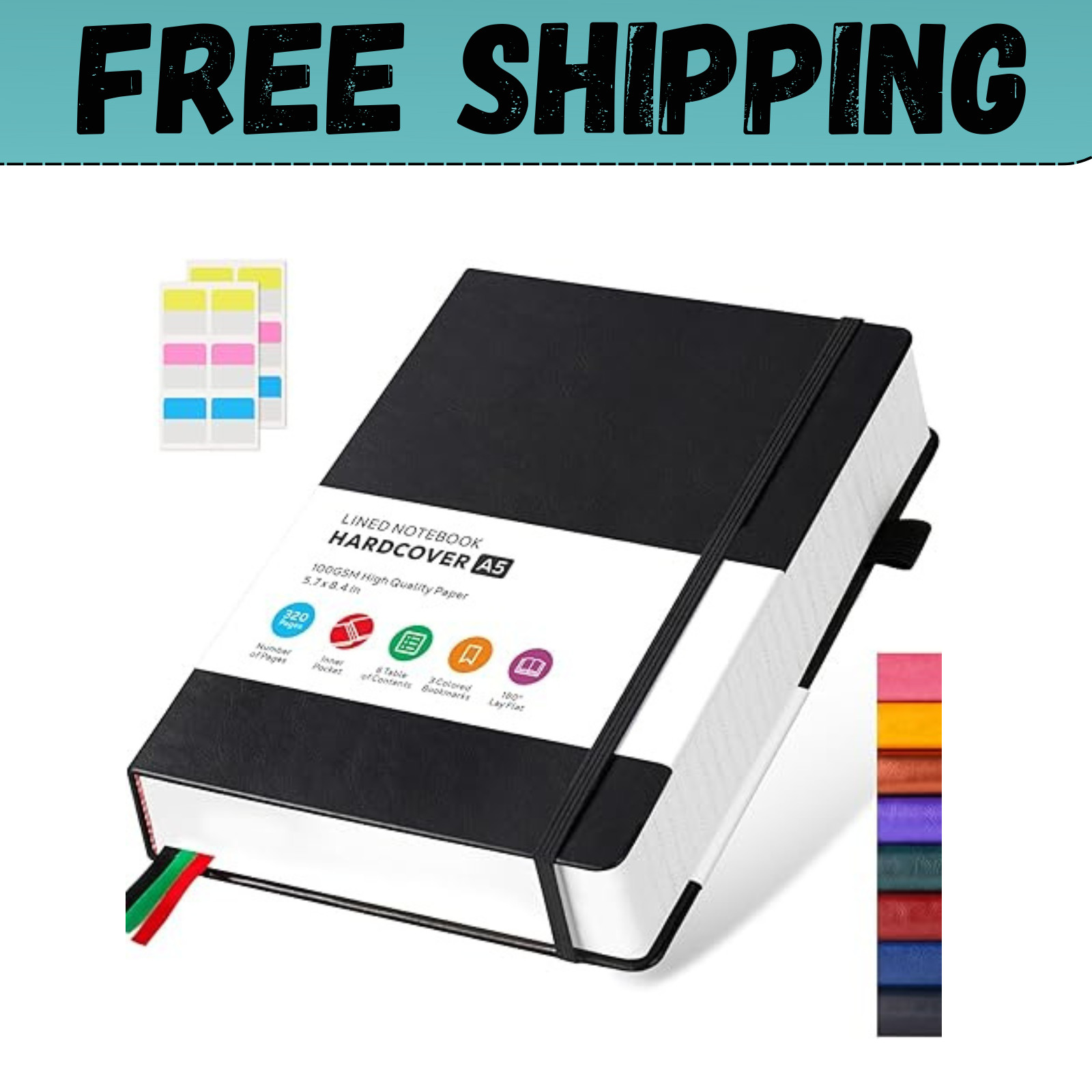 Hardcover Lined Notebook Journal For Writing 320 Pages Leather Thick College NEW