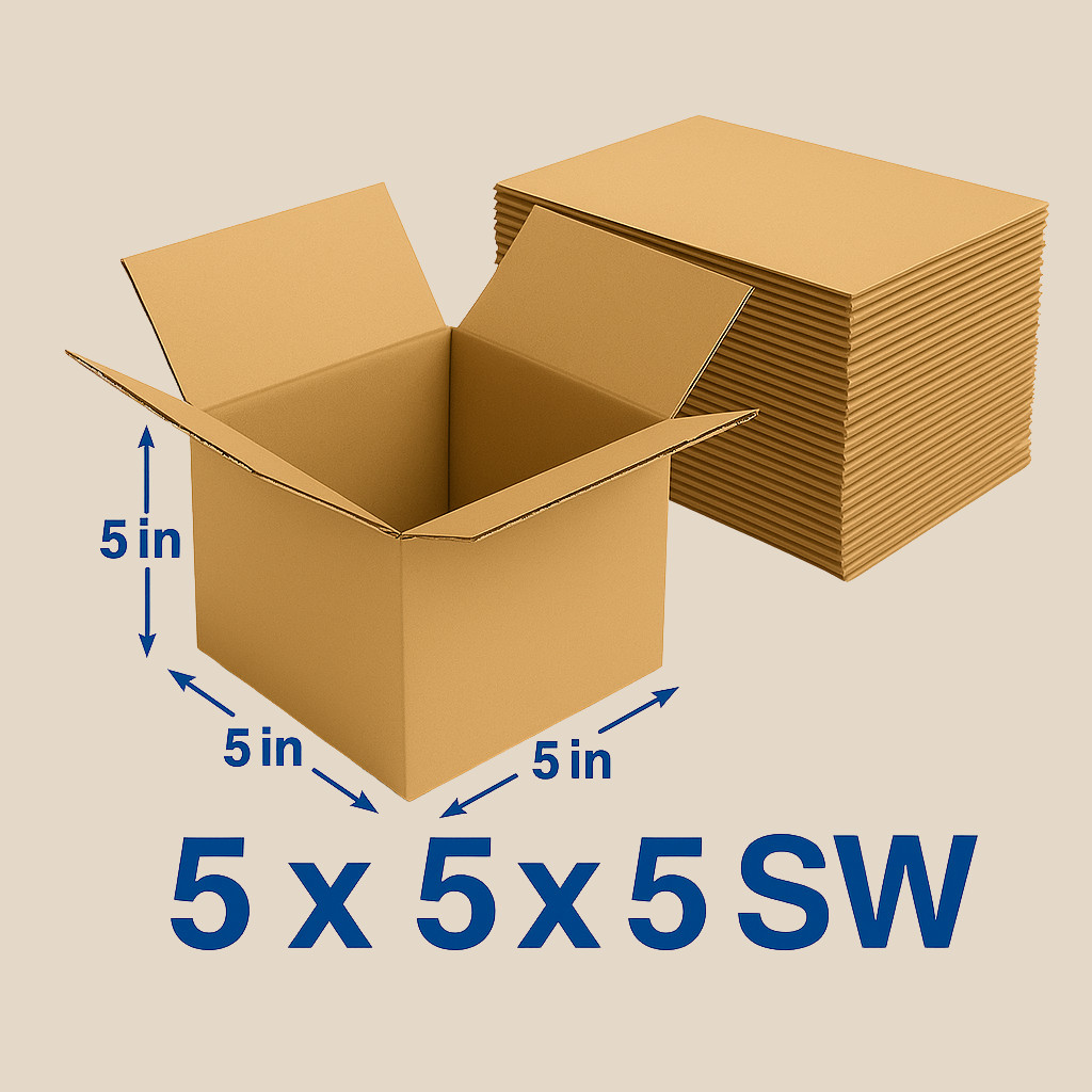 50 Pack 5x5x5 32ECT Corrugated Shipping Boxes| Cardboard Mailing Packing Cartons