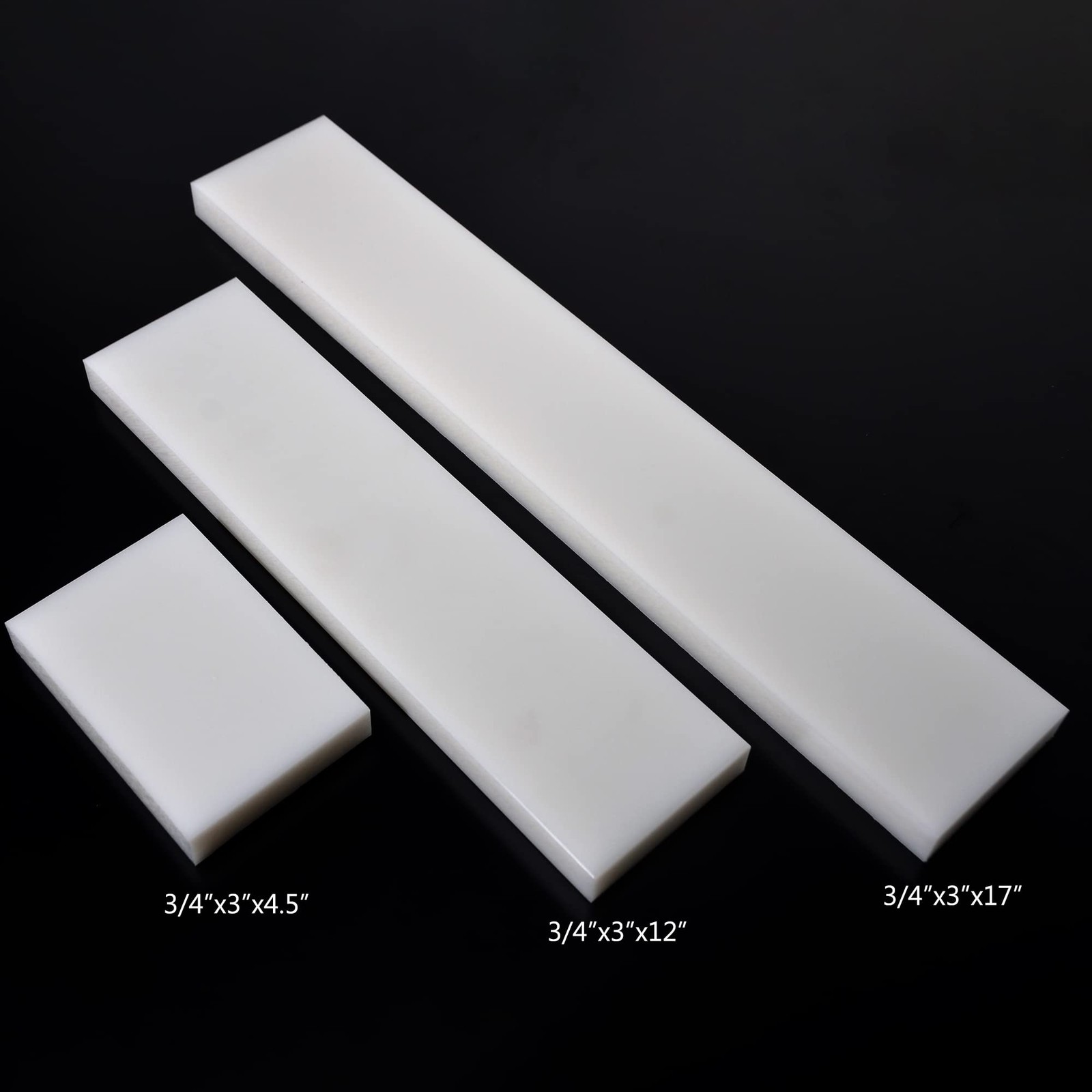 GYOFFULL HDPE Block White PE Polyethylene Rectangular Solid 2″x12″x3″,