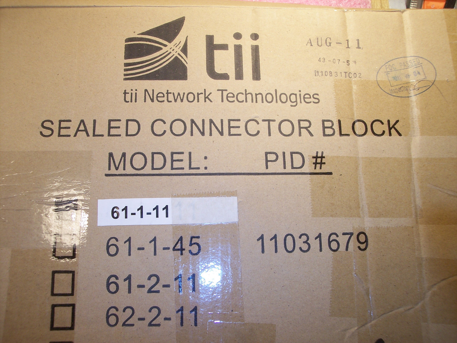 QTY (3) 61-1-11-RJ TII NETWORK TECHNOLOGIES CAT5 SEALED CONNECTOR BLOCKS