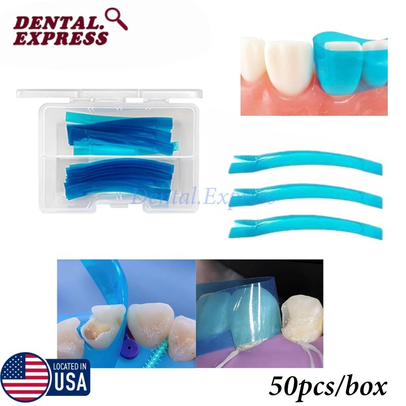 Dental Contoured Anterior Matrix Bands Polyester Blue Strip Restoration Matrices