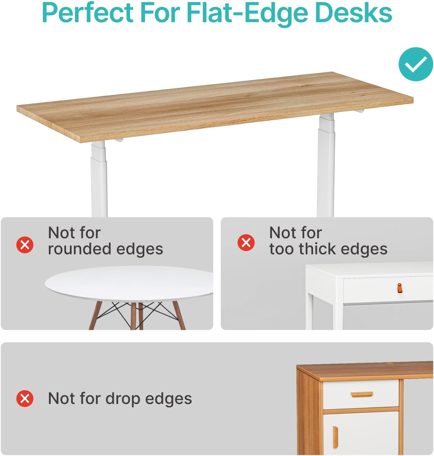 Desk Side Storage Organizer Clamp On Desk, No Drill Under Desk Laptop Holder