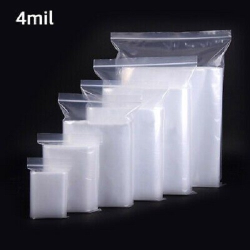 2×3 to 24×24 Clear Zipper Seal Zip Lock Top Reclosable Poly Plastic Bags 4 Mil