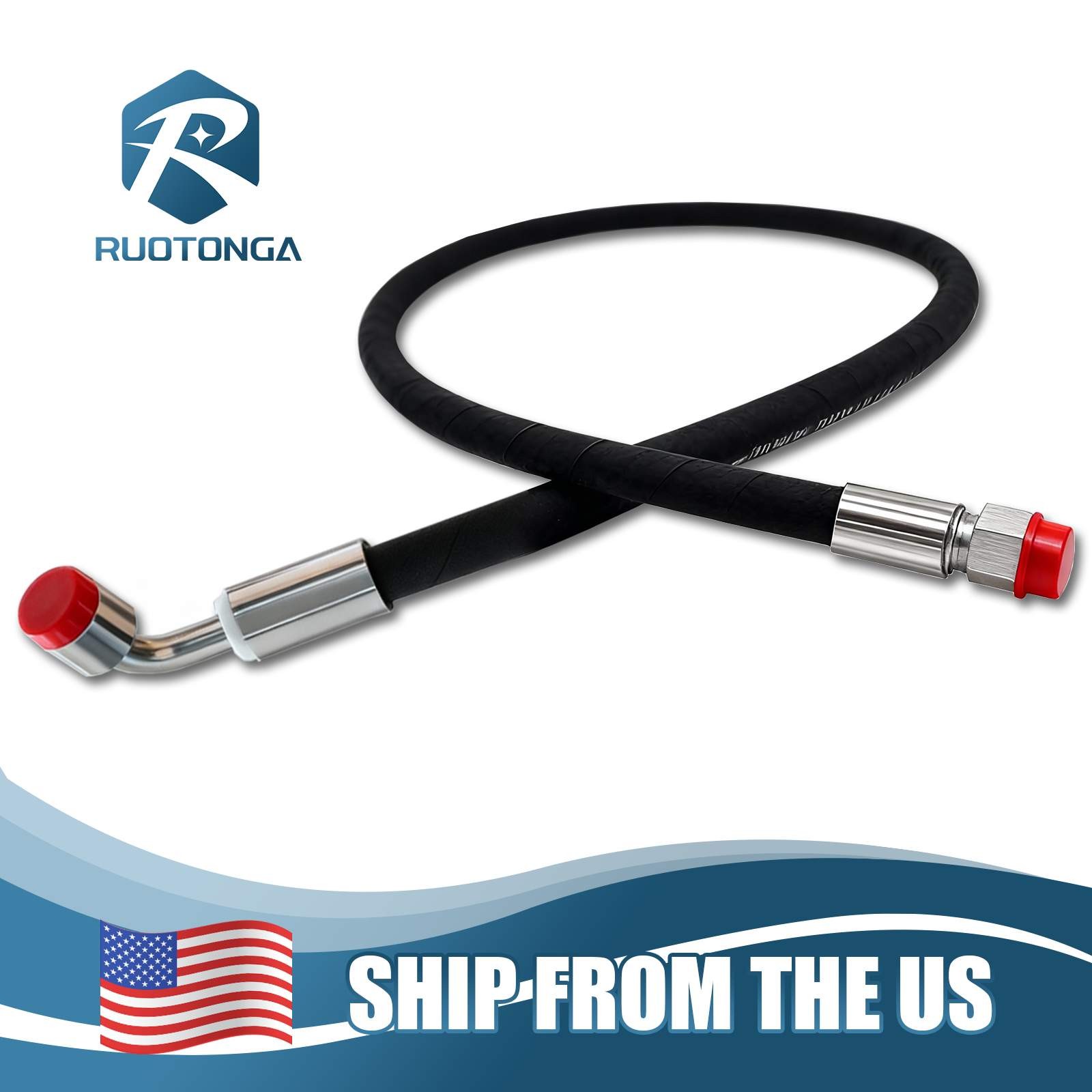 Agt Miva Chinese Mini Excavator Hydraulic Hose M14x1.5 X 36″ One End 90° One Str