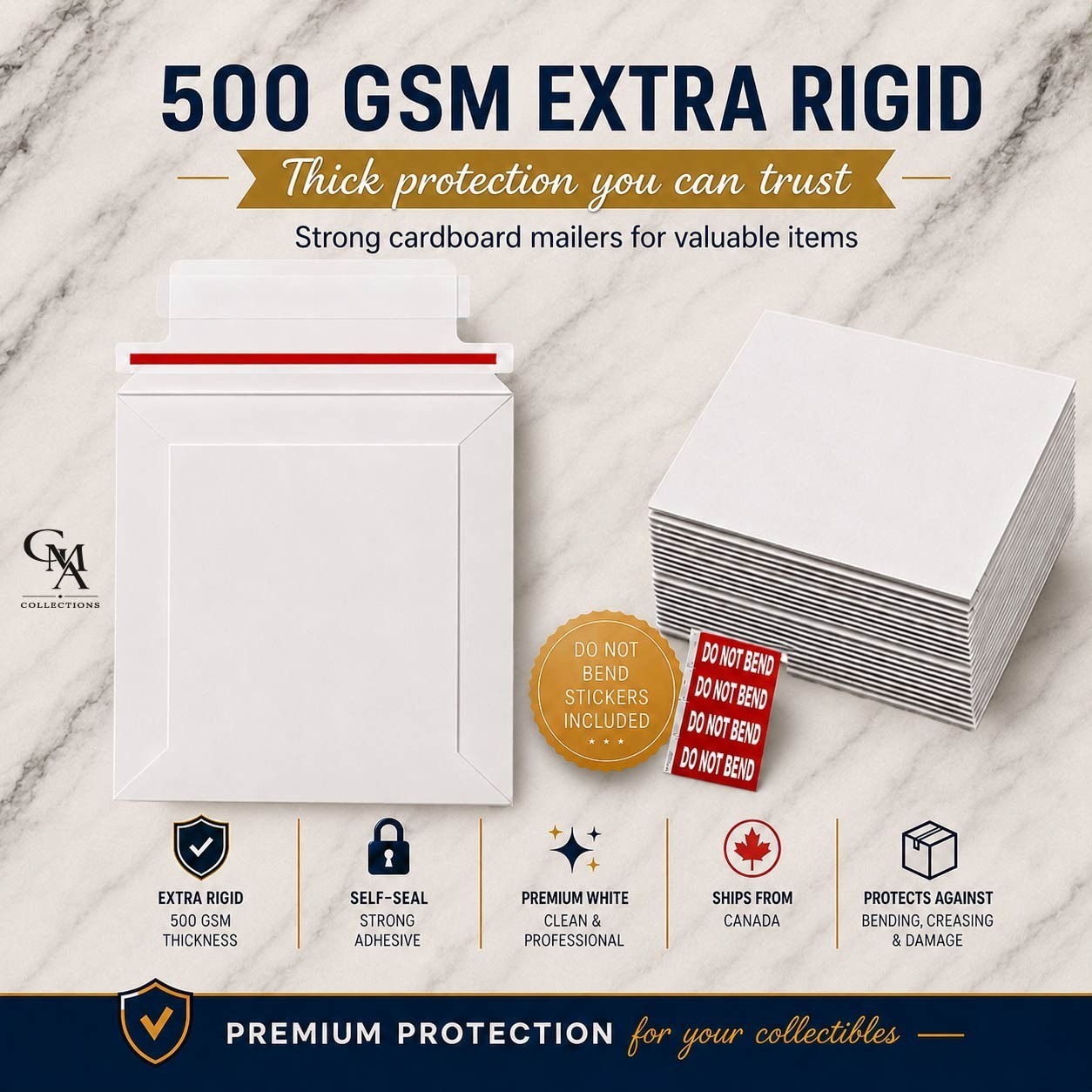 Premium 9.5 x 12.5″ Stay Flat Rigid Mailers for Photos Cards Collectibles