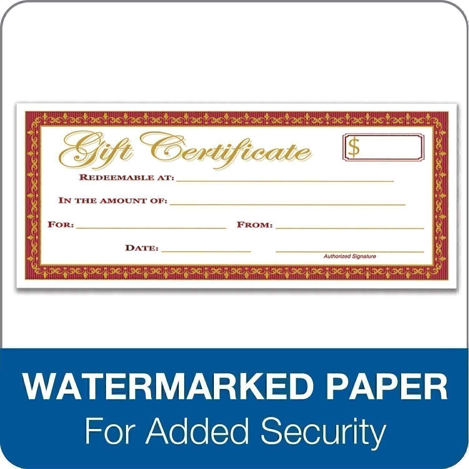 Adams Gift Certificate Book, Single Paper, 3.25 x 11 Inches, Cream, 2 Pack