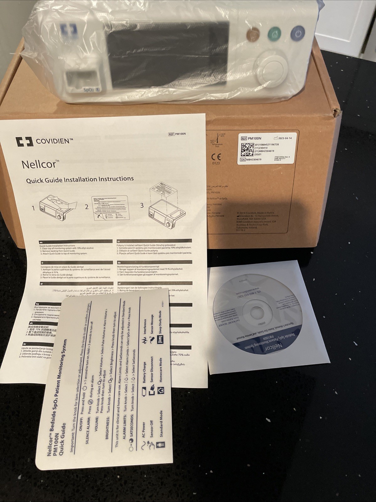 Covidien Nellcor PM100N SpO2 Bedside System Power Cord Included