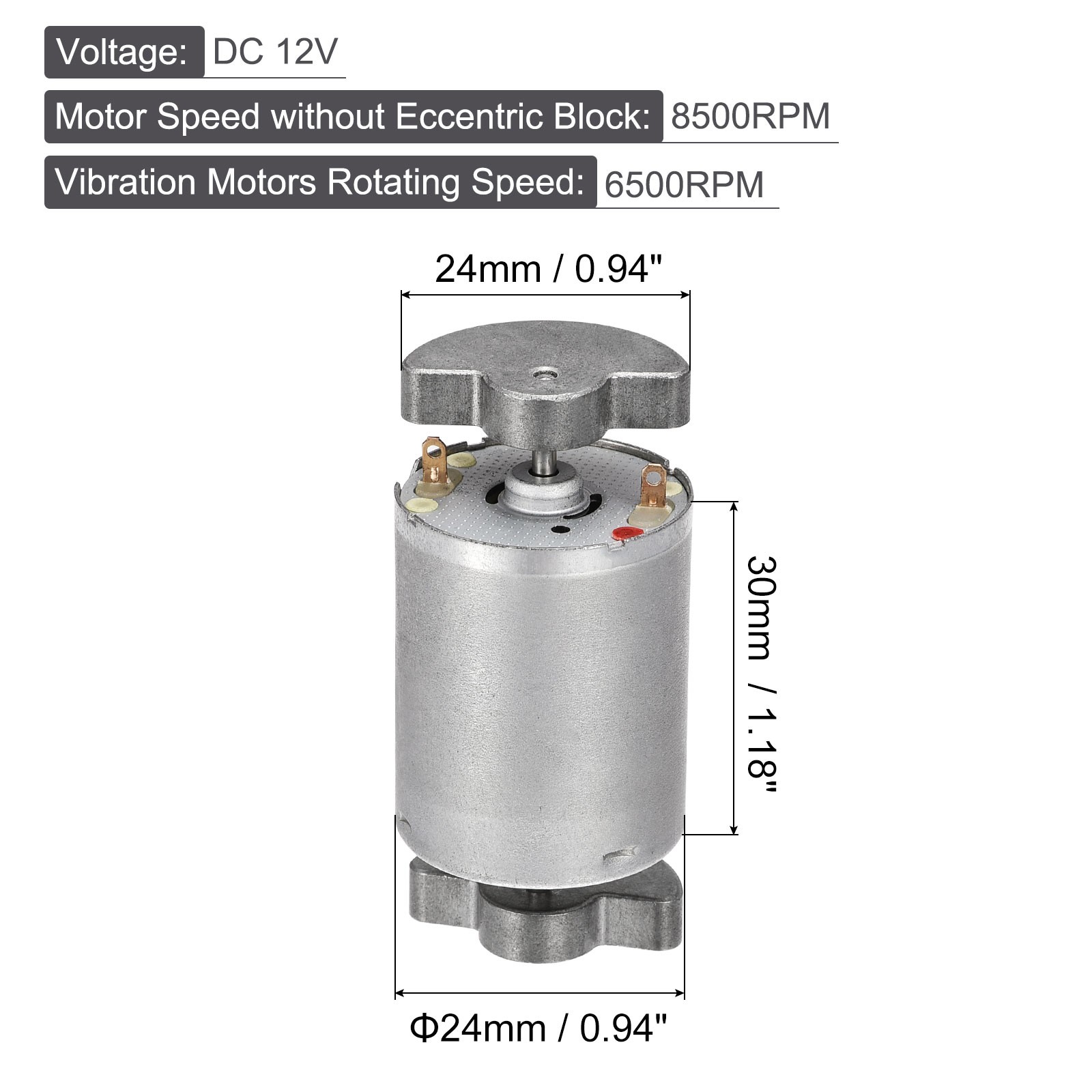 Vibration Motor DC 12V 8500RPM Double Shafts Strong Vibrating Motors