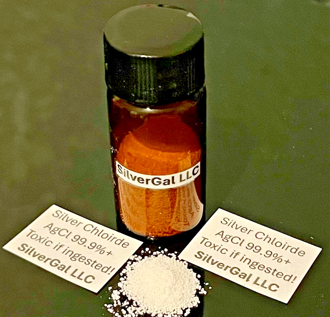 Silver Chloride, 100g 99.9% AgCl Granular five grams. Made from 999+ silver