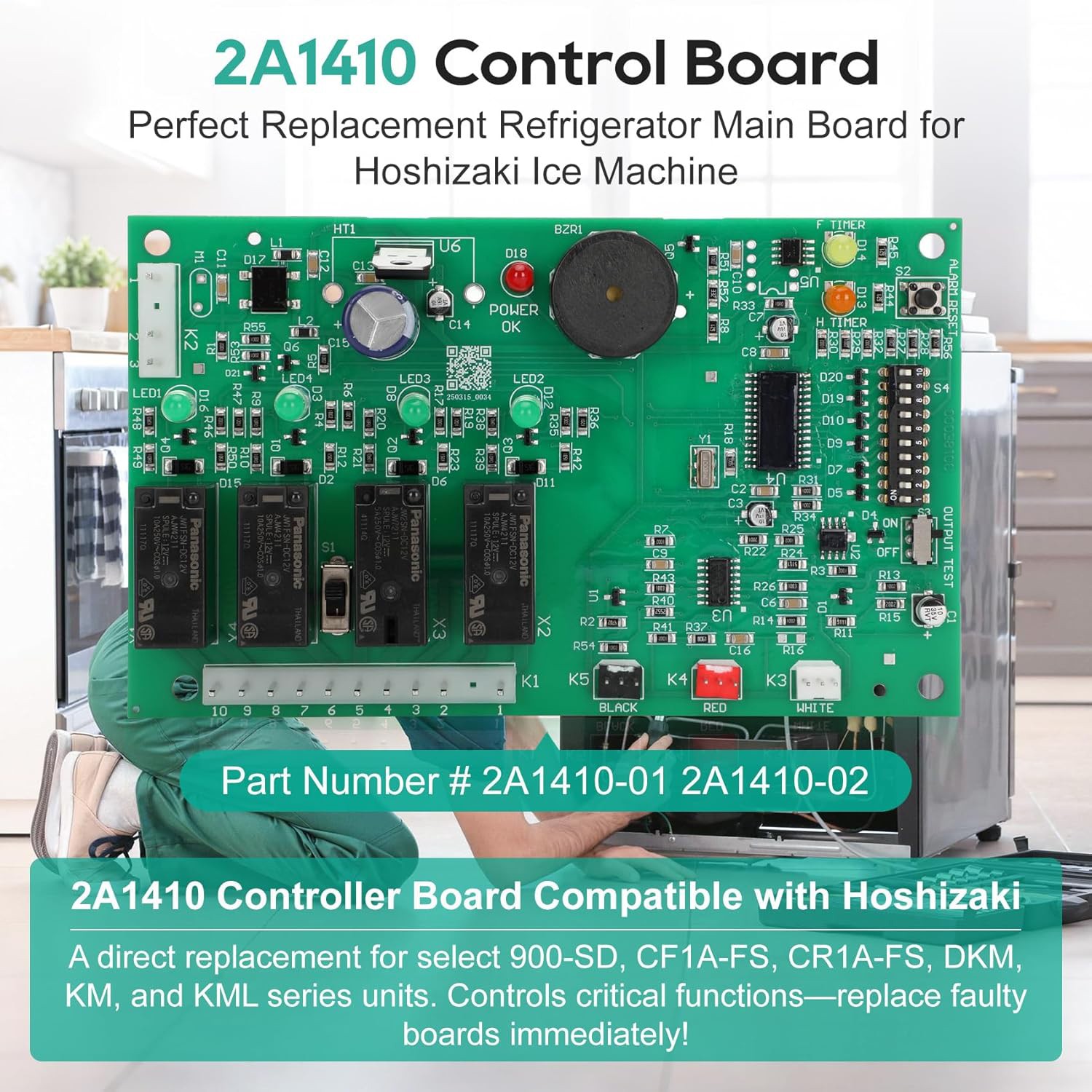 Control Board Replacement for Hoshizaki Ice Machine Fits #2A1410-01 2A1410-02