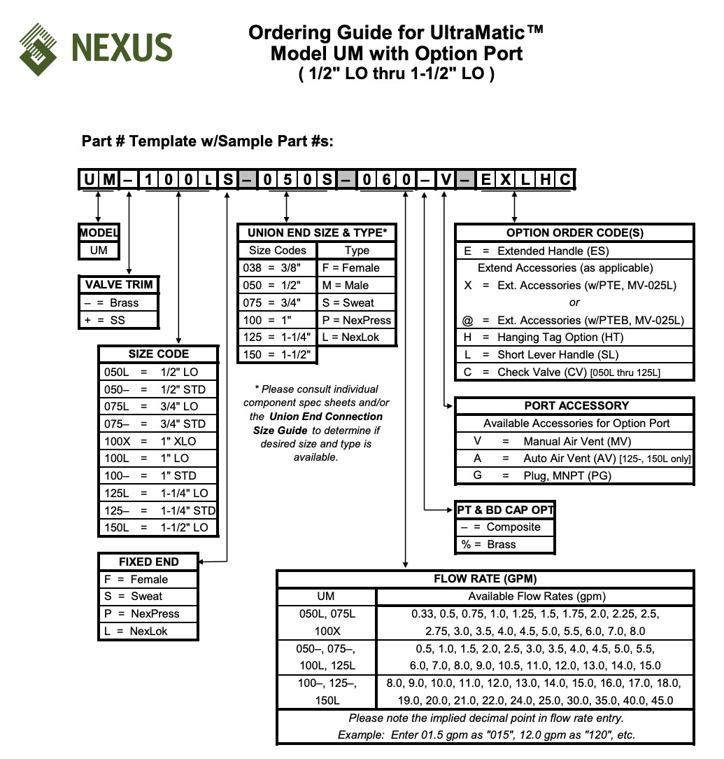 Nexus UM-050LF-050M-030 Ultramatic Automatic Flow Control Valve 1/2″ @ 3 GPM