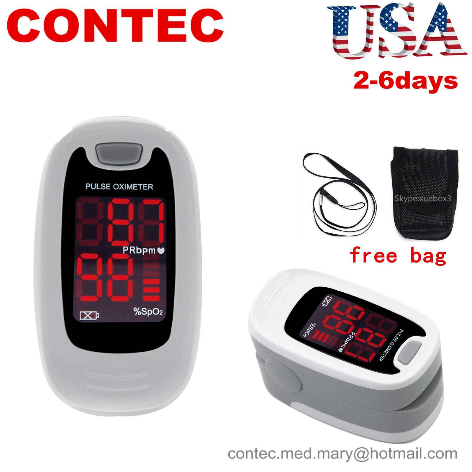 Fingertip Pulse Oximeter Blood Oxygen Saturation Monitor LED CMS50M