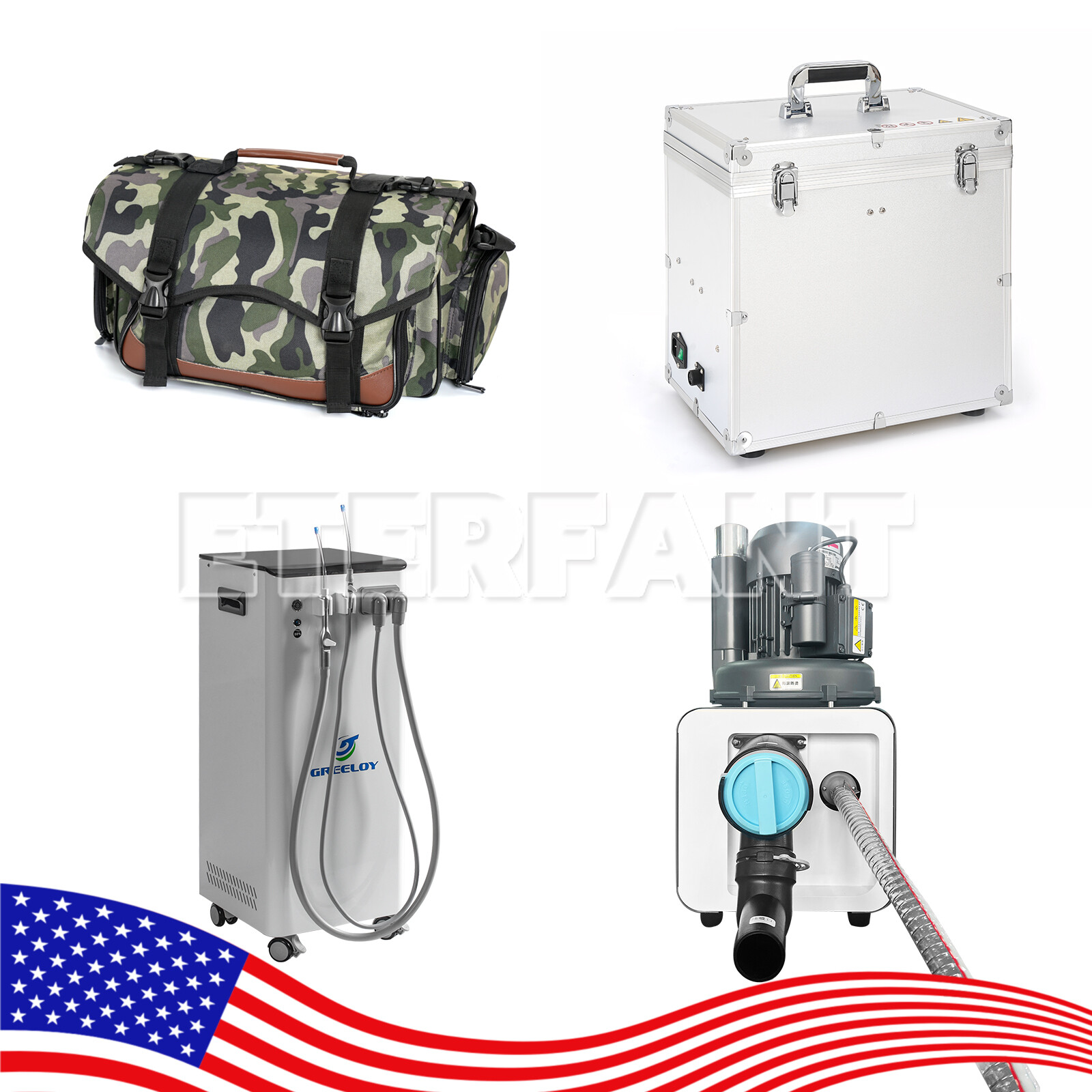 Portable Dental Delivery Unit Air Compressor/Mobile Suction Unit System Negative