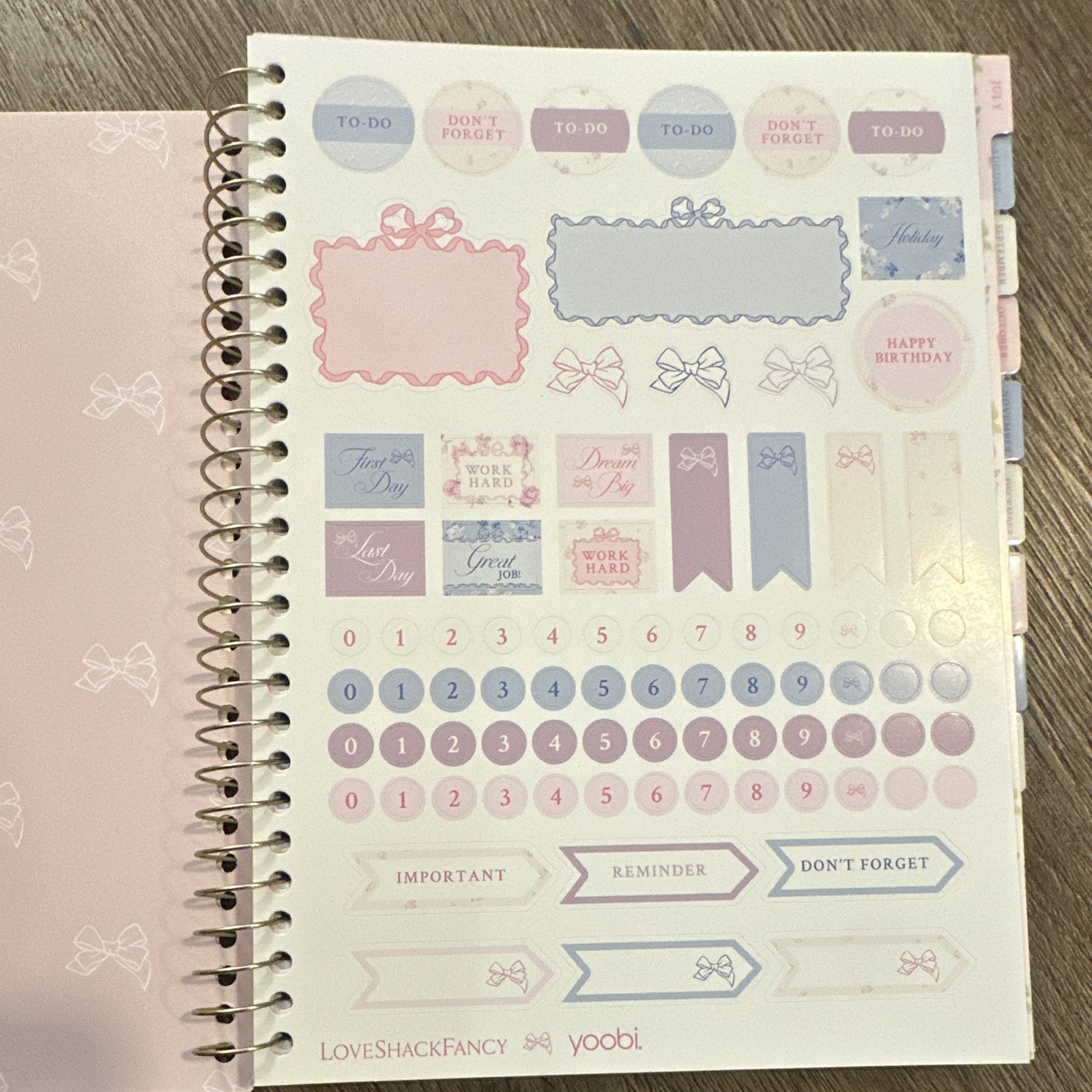 LoveShackFancy x yoobi 2026-2027 Weekly/Monthly Spiral Planner 7×9 Paperboard