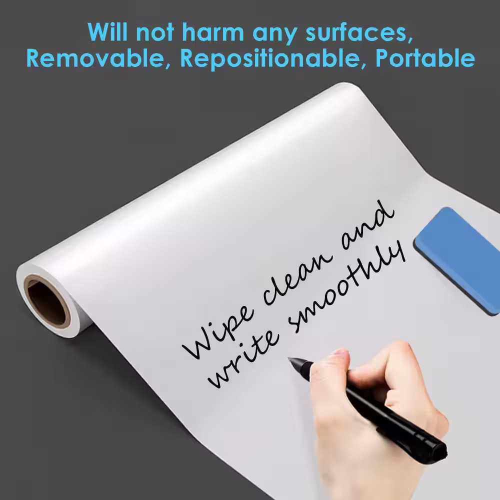 2 Pack Static Cling Dry Erase Sheets Removable Reusable Whiteboard Poster Paper