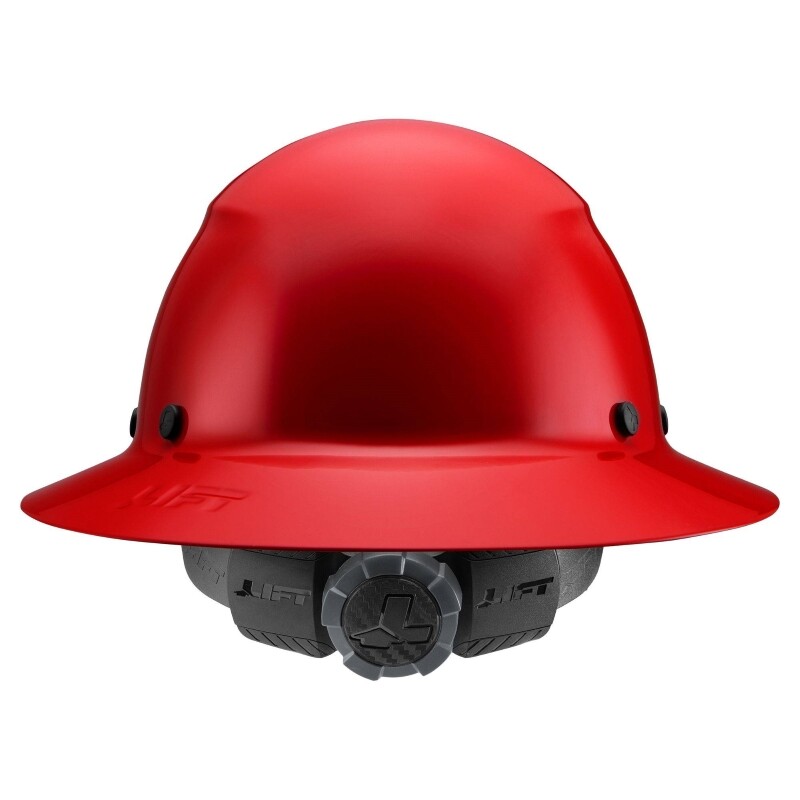 LIFT Safety DAX Red Full Brim Hard Hat w/ Ratchet Suspension