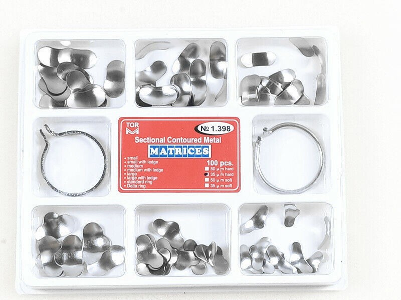 Dental Matrix Bands Sectional Contoured Matrices Wedges Ring NO1.398 100pc/box