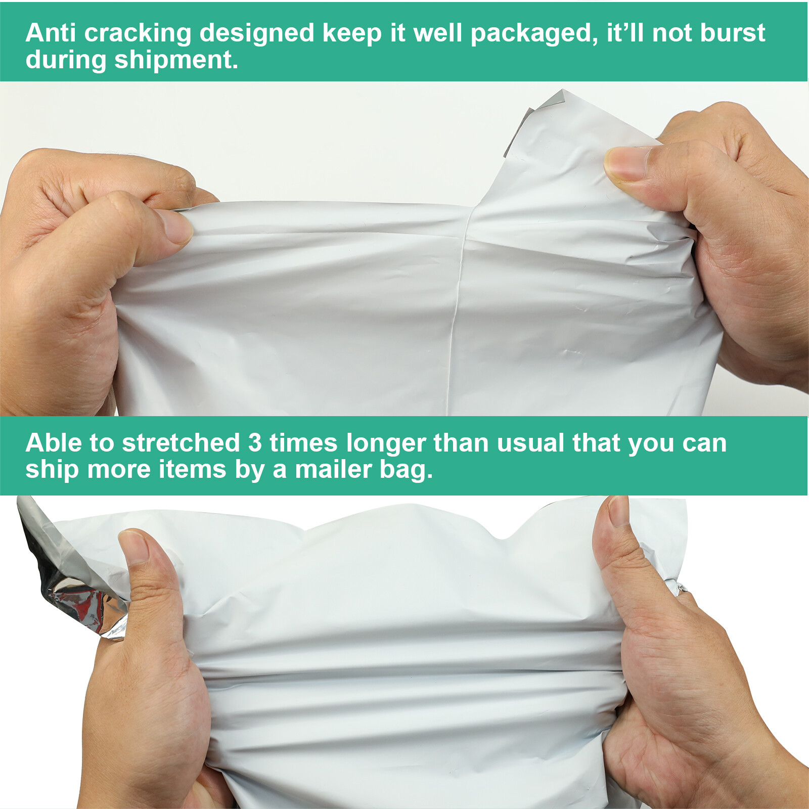 100 Poly 12×15.5 White Poly Mailers Shipping Envelopes Mailing Bags 2.5 Mil