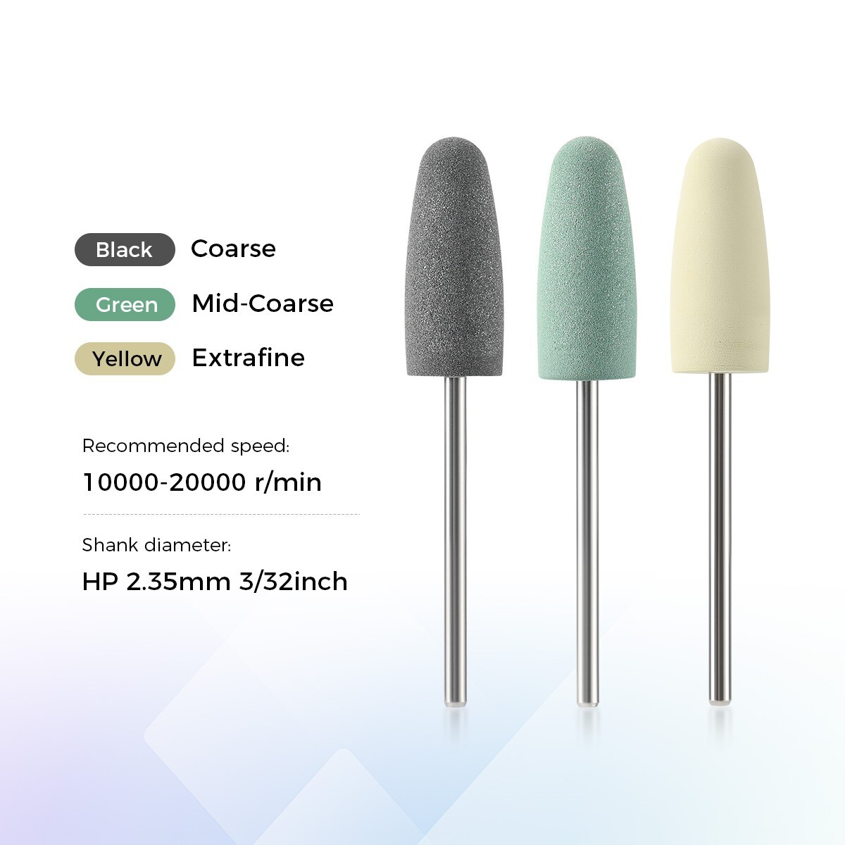 8Pcs Dental Resin Base Acrylic Polishing Kit Silicone Polishers Burs HP 2.35mm