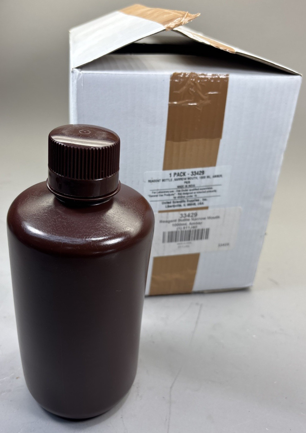 United Scientific Reagent Bottles 1000ml Polypropylene 33429 Pack of Six