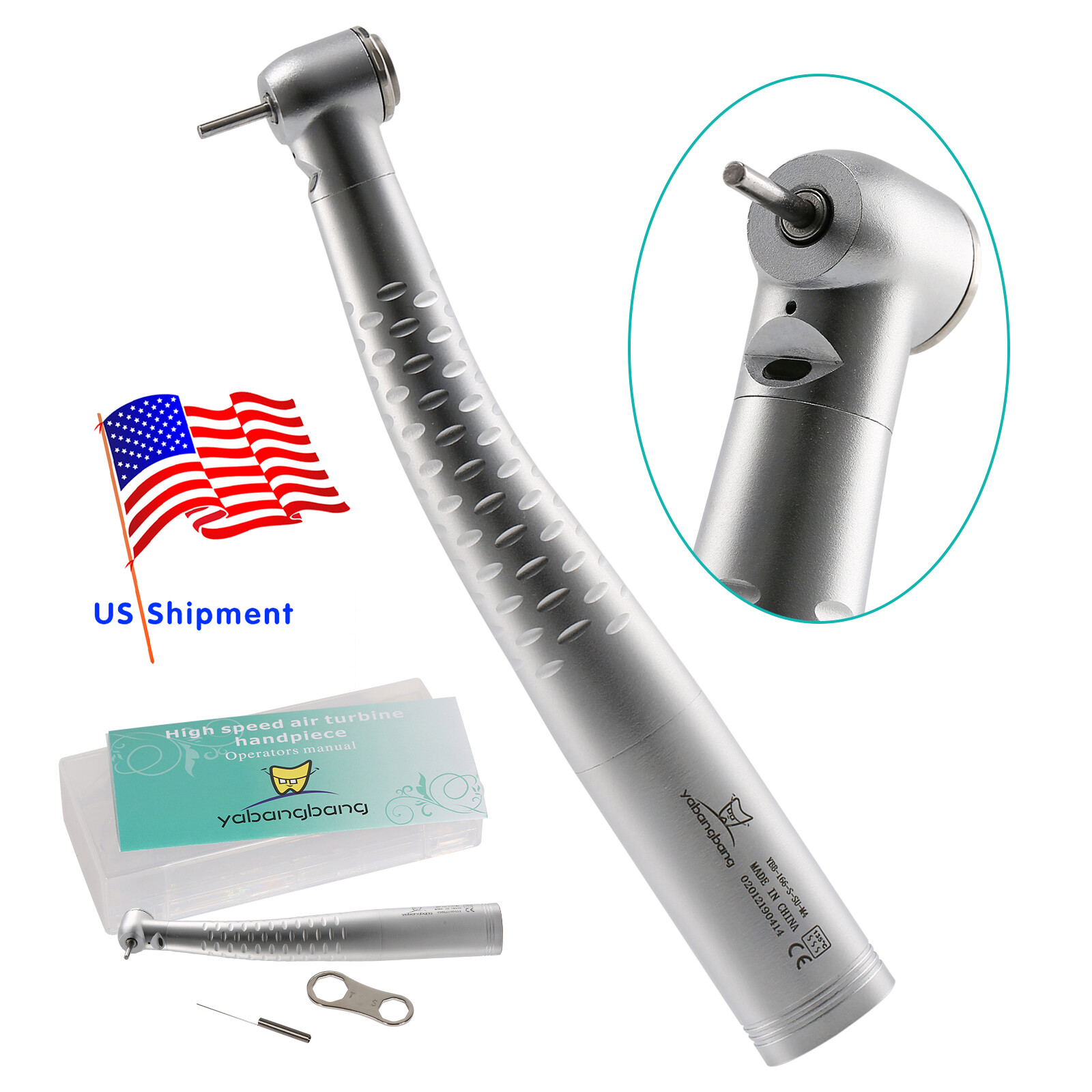 Dental Fiber Optic High Speed Handpiece Standard Head fit Kavo LED Coupler 6H/4H