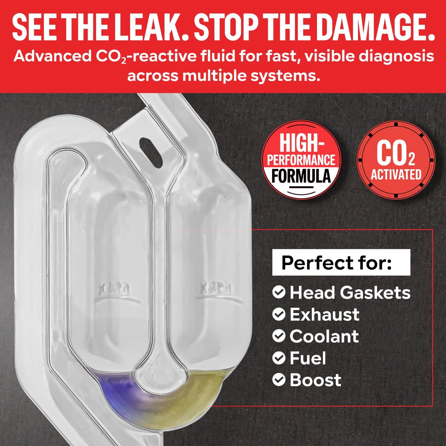 Combustion Leak Test Kit Over 100 Tests Head Gasket Leak Detector Tool