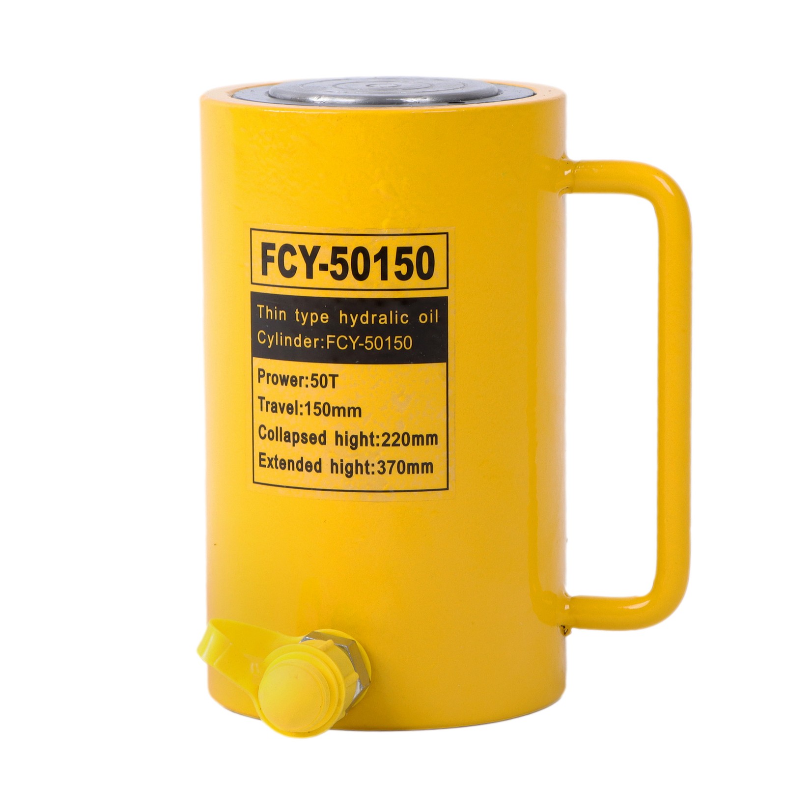 Solid Hydraulic Ram Cylinder Jack 50 Ton 6 Inch 150 mm Stroke Single Acting Pump