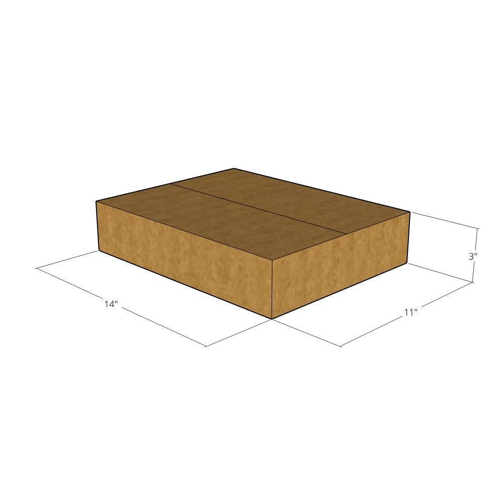 100 14x11x3 Kraft Brown Corrugated Shipping Boxes 32 ECT Single-Wall New