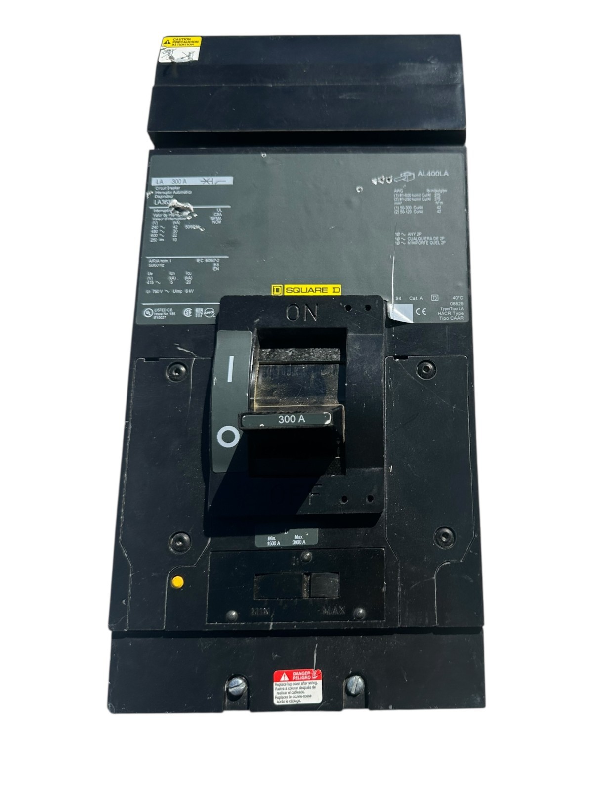 Square D LA36300 I-Line Circuit Breaker 300A 3P 600V LA
