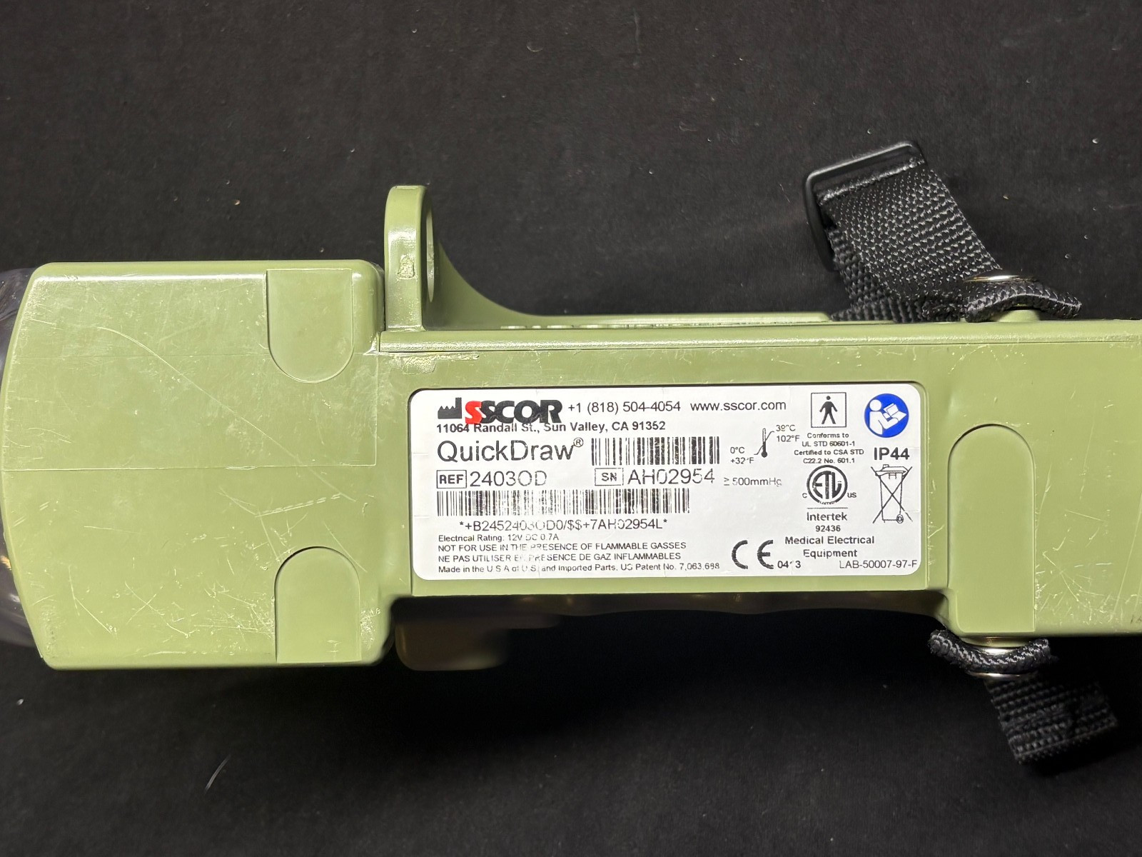 SSCOR 2403OD Quickdraw Portable Suction Unit w/ Battery