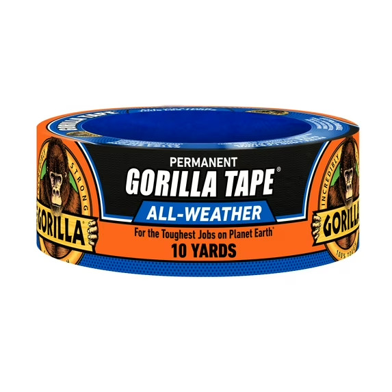 Gorilla All weather Permanent Black Tape 1.88 In X 10 yd # 114459, New Sealed