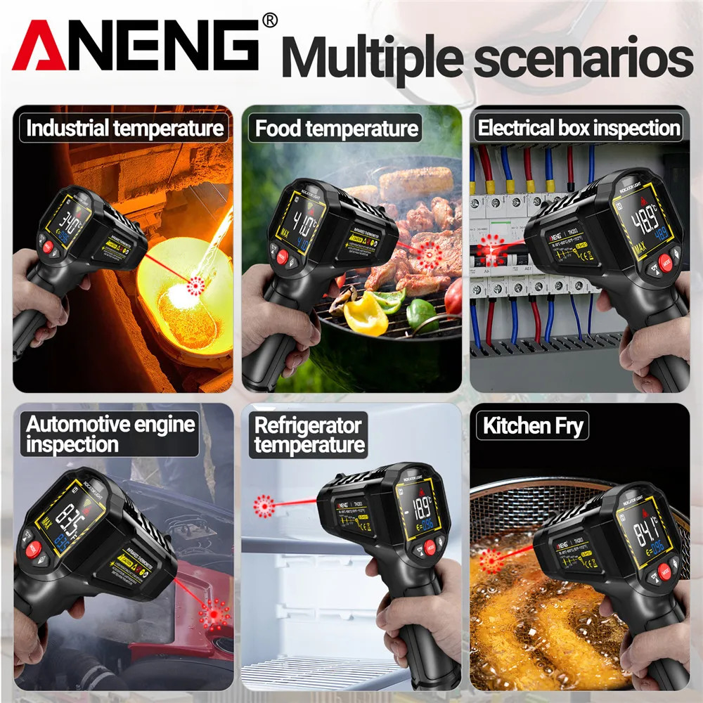 Infrared Thermometer LCD Digital Non-contact Laser IR Temperature Gun Temp Meter