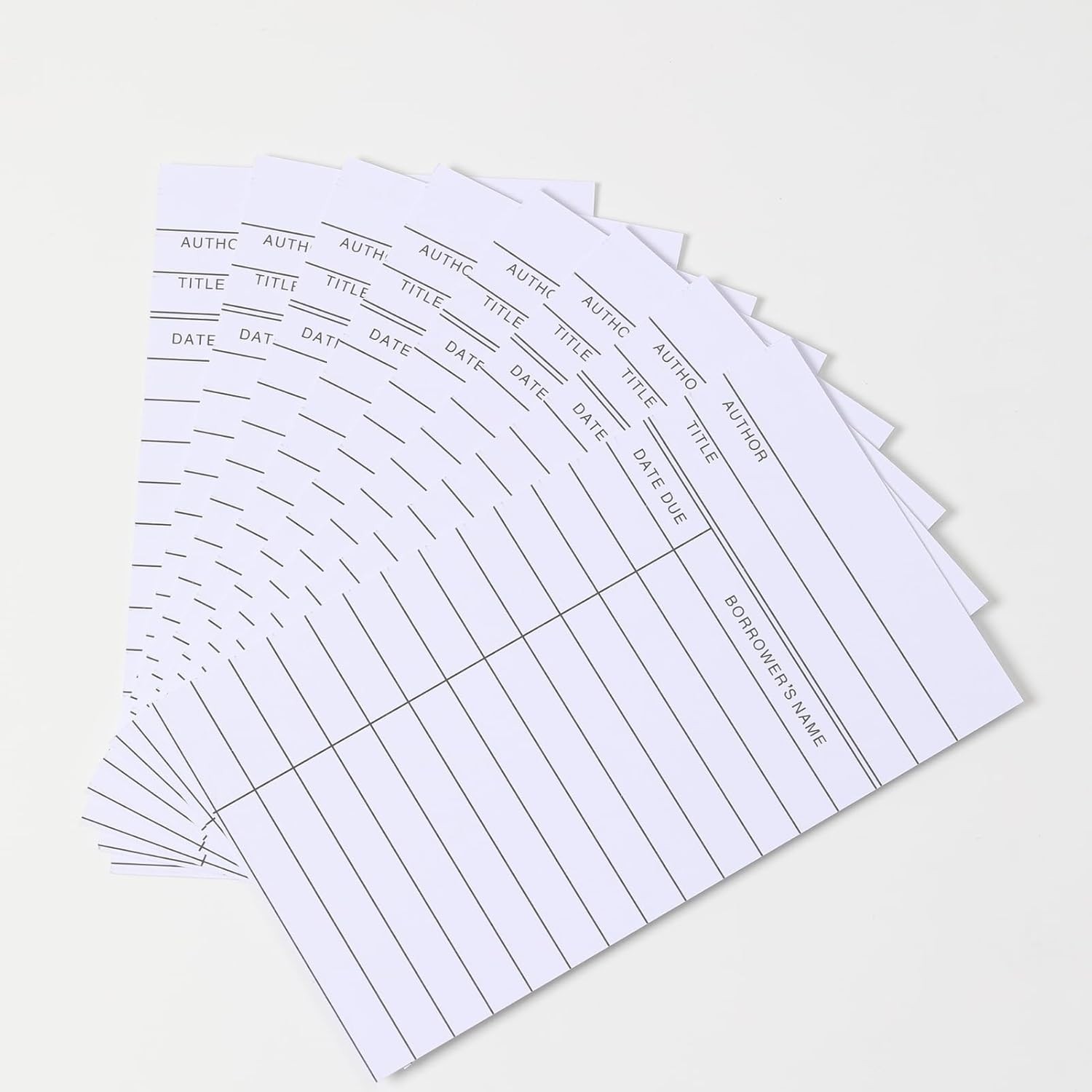 100 Count Library Cards, Checkout Catalog Book Card,Library Checkout Index Cards