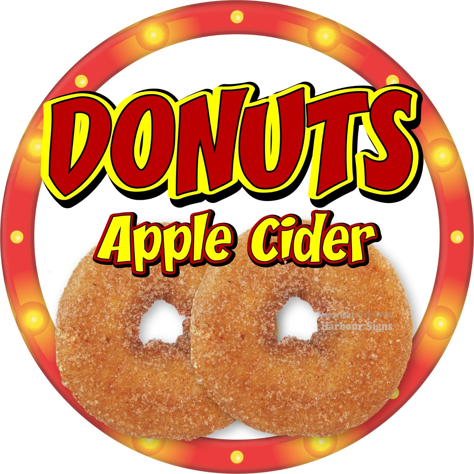 Donuts Apple Cider DECAL Snacks Concession Food Truck Sticker c2