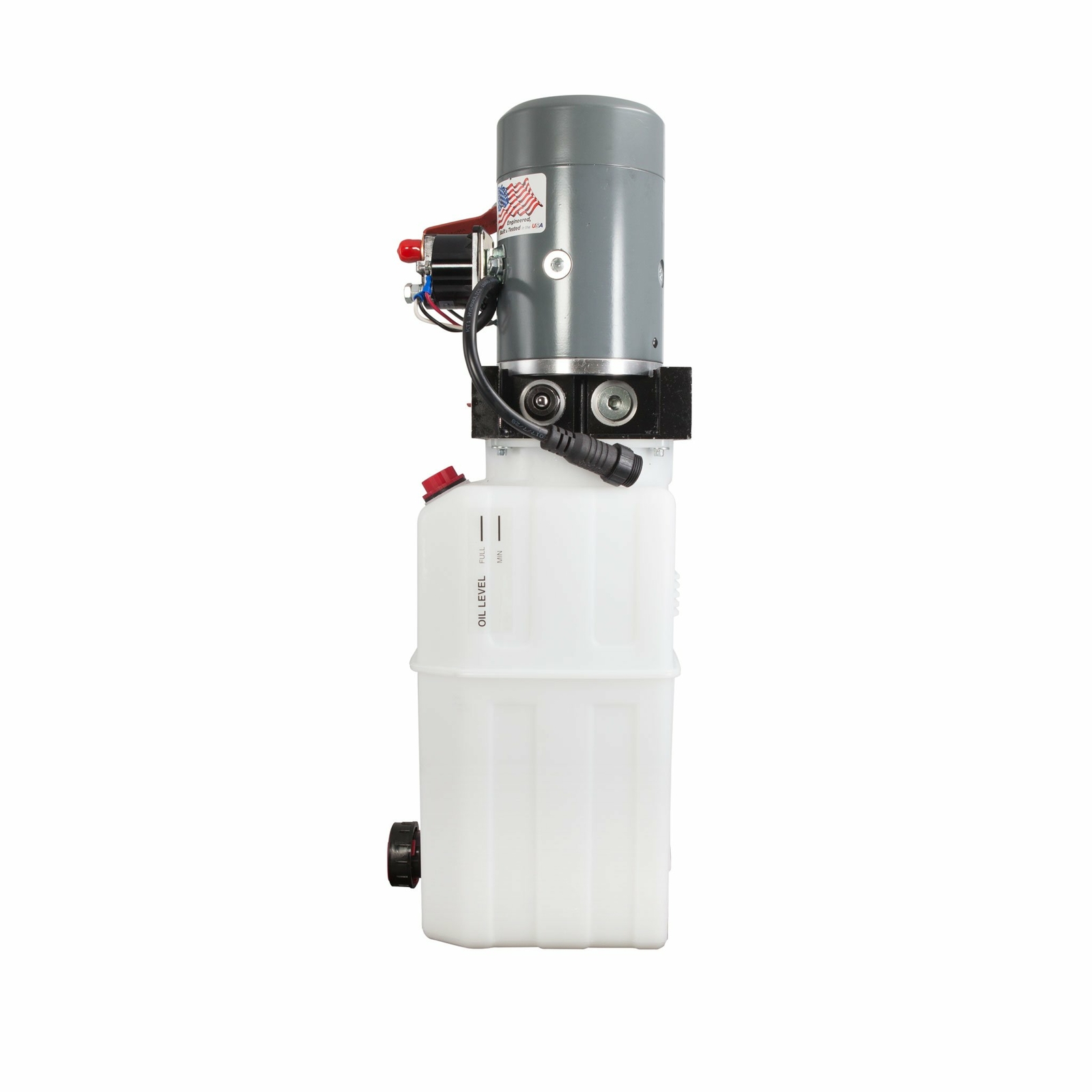 Single Acting Hydraulic Pump For Dump Trailers KTI – 12VDC – 6 Quart Reservoir