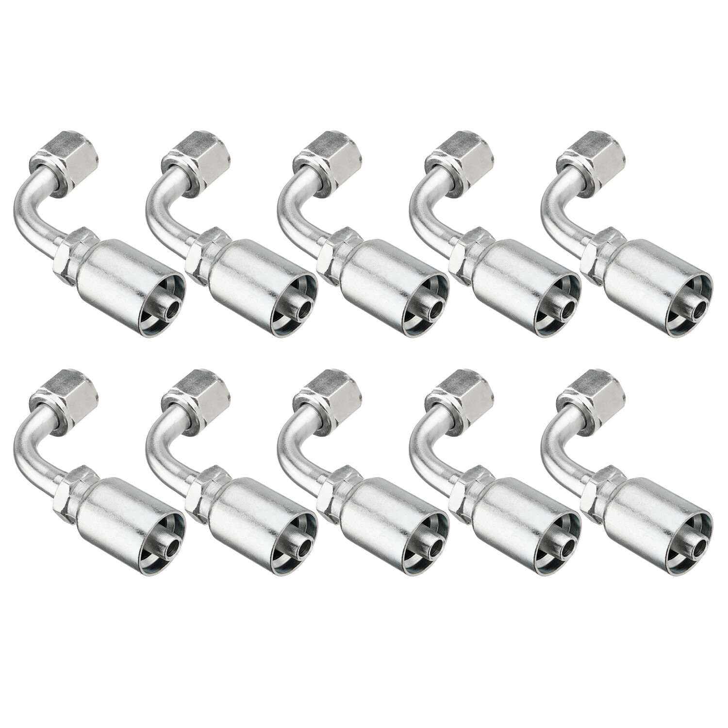 10 Pack 3/8″ JIC 37° Female 90° Elbow Hydraulic Hose Fittings For 3/8″ I.D. Hose