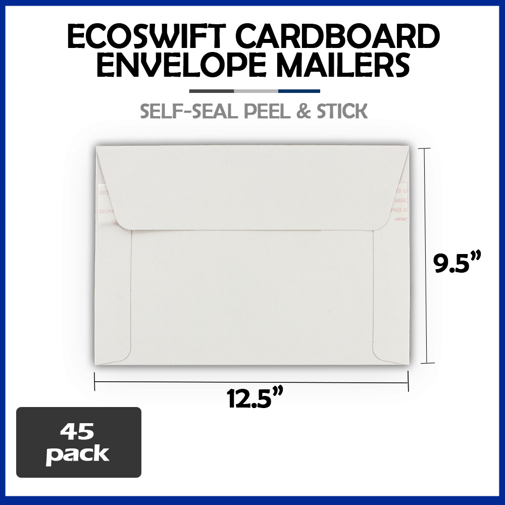 45 – 12.5 x 9.5 «EcoSwift» Brand Self Seal Ship Photo Cardboard Envelope Mailers