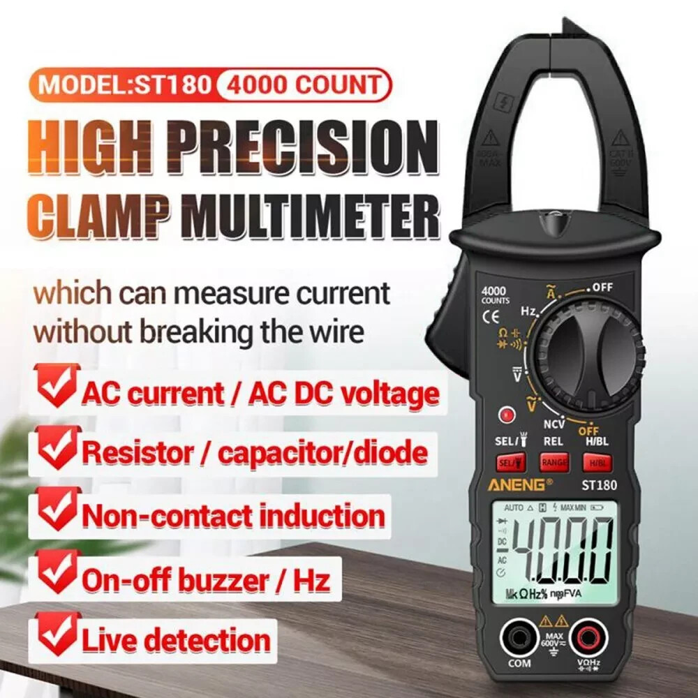 Digital Clamp Multimeter Tester AC DC Voltage RMS Amp Meter Auto Range Handheld